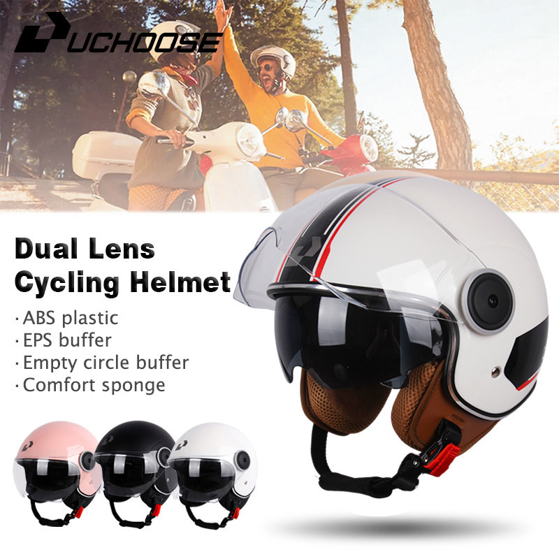 Motorcycle Gear Vintage - UCHOOSE 3/4 Open Face Motorcycle Helmets