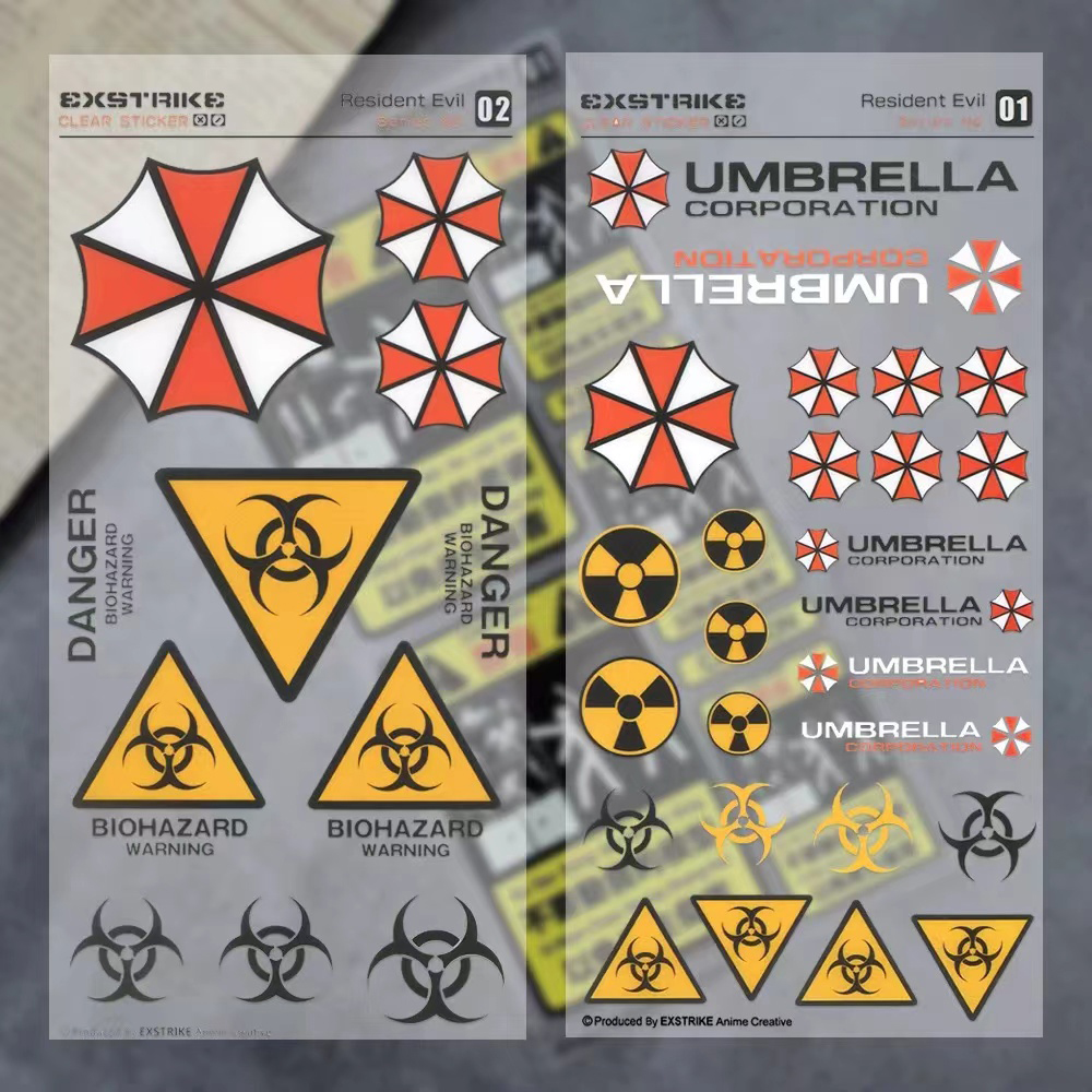 Motorcycle Gear Up - Resident Evil Umbrella Logo Reflective Transparent