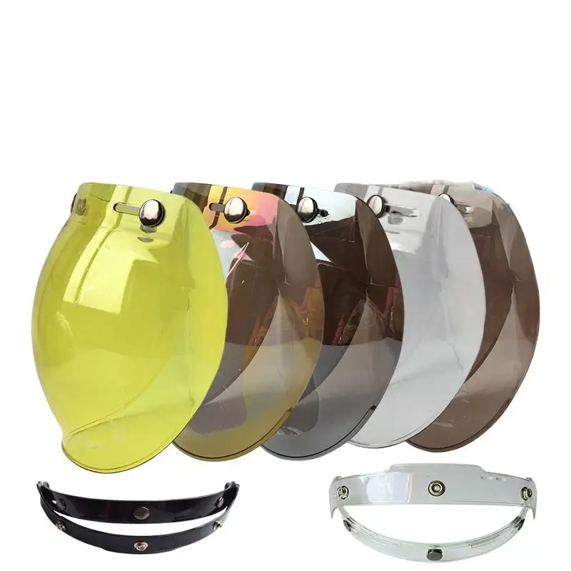 Motorcycle Gear Vintage - Yellow Color Motorcycle Helmet Visor Bubble