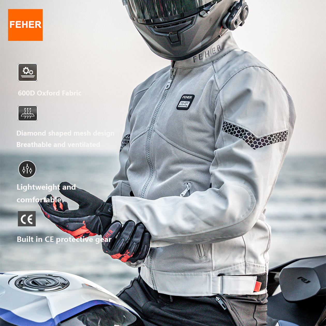 FEHER Men's Motorcycle Jacket  - Motorcycle Gear Jacket recensione e prezzo