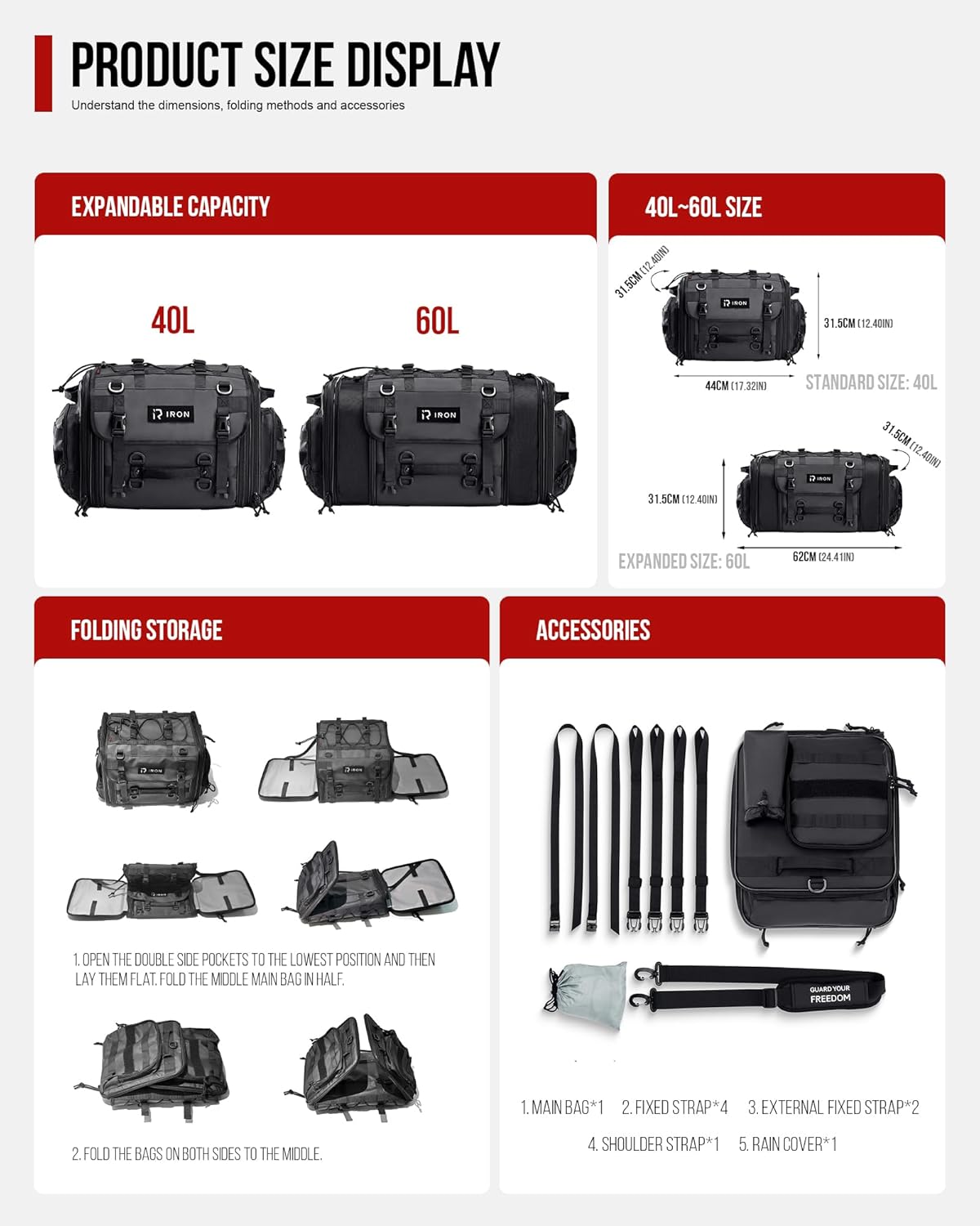 Motorcycle Tail Bag Expandable - Tail Bag Rack recensione e prezzo