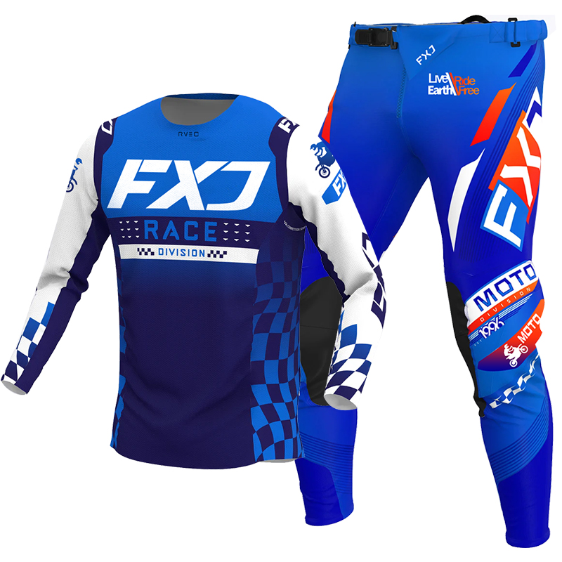 2025 FXJ motocross jersey and  - Motorcycle Gear Blue recensione e prezzo