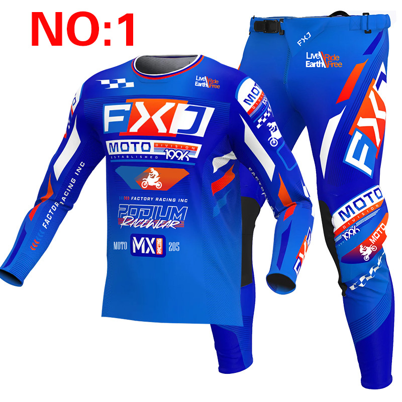 2025 FXJ motocross jersey and  - Motorcycle Gear Blue recensione e prezzo