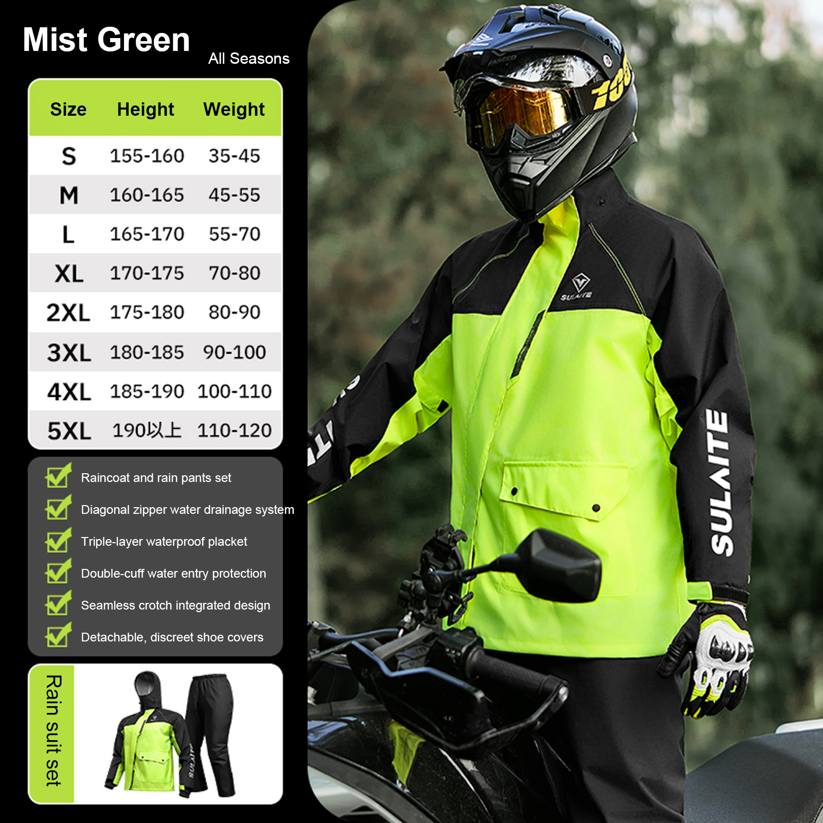 Motorcycle Rain Suit for Men & - Motorcycle Gear For Men recensione e prezzo