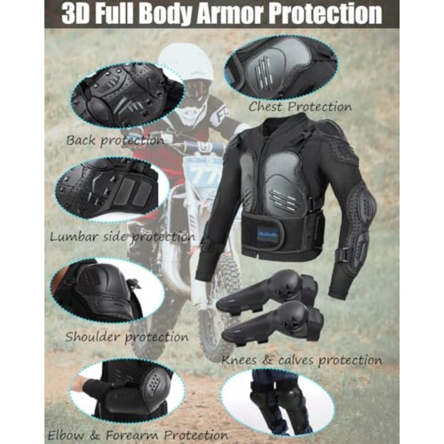 Motorcycle Jacket Armor Suit-D - Motorcycle Gear Jacket recensione e prezzo
