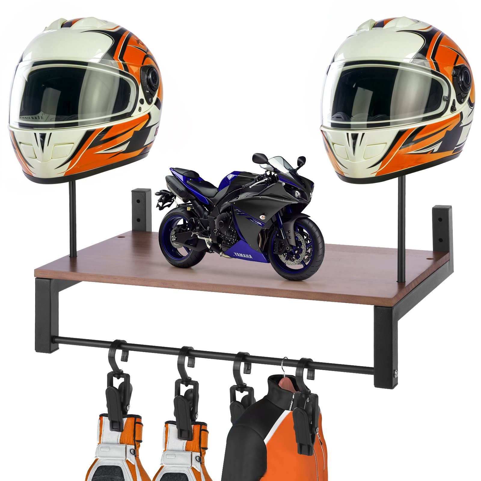 Wooden Motorcycle Helmet Holde - Motorcycle Gear Rack recensione e prezzo