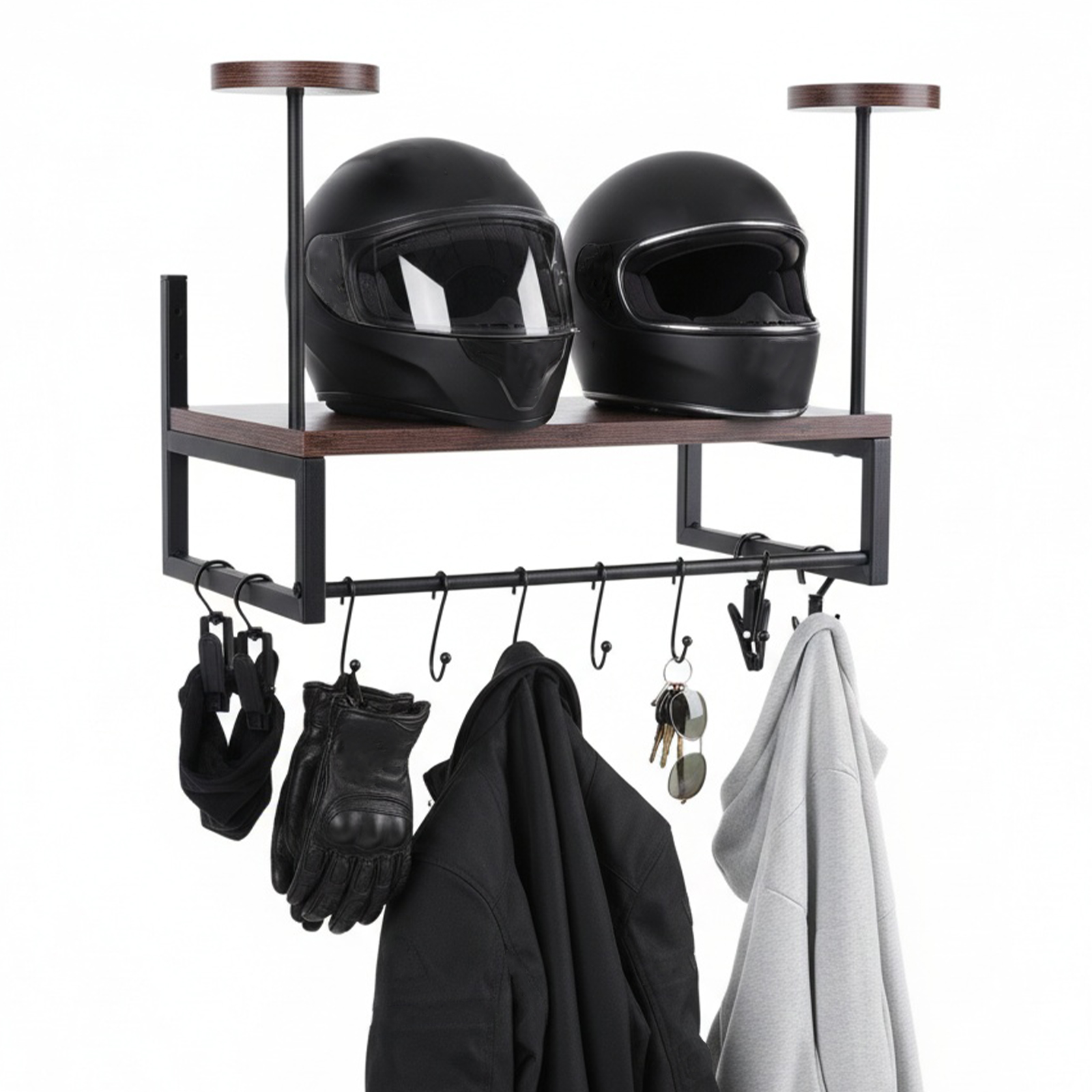 Wooden Motorcycle Helmet Holde - Motorcycle Gear Rack recensione e prezzo