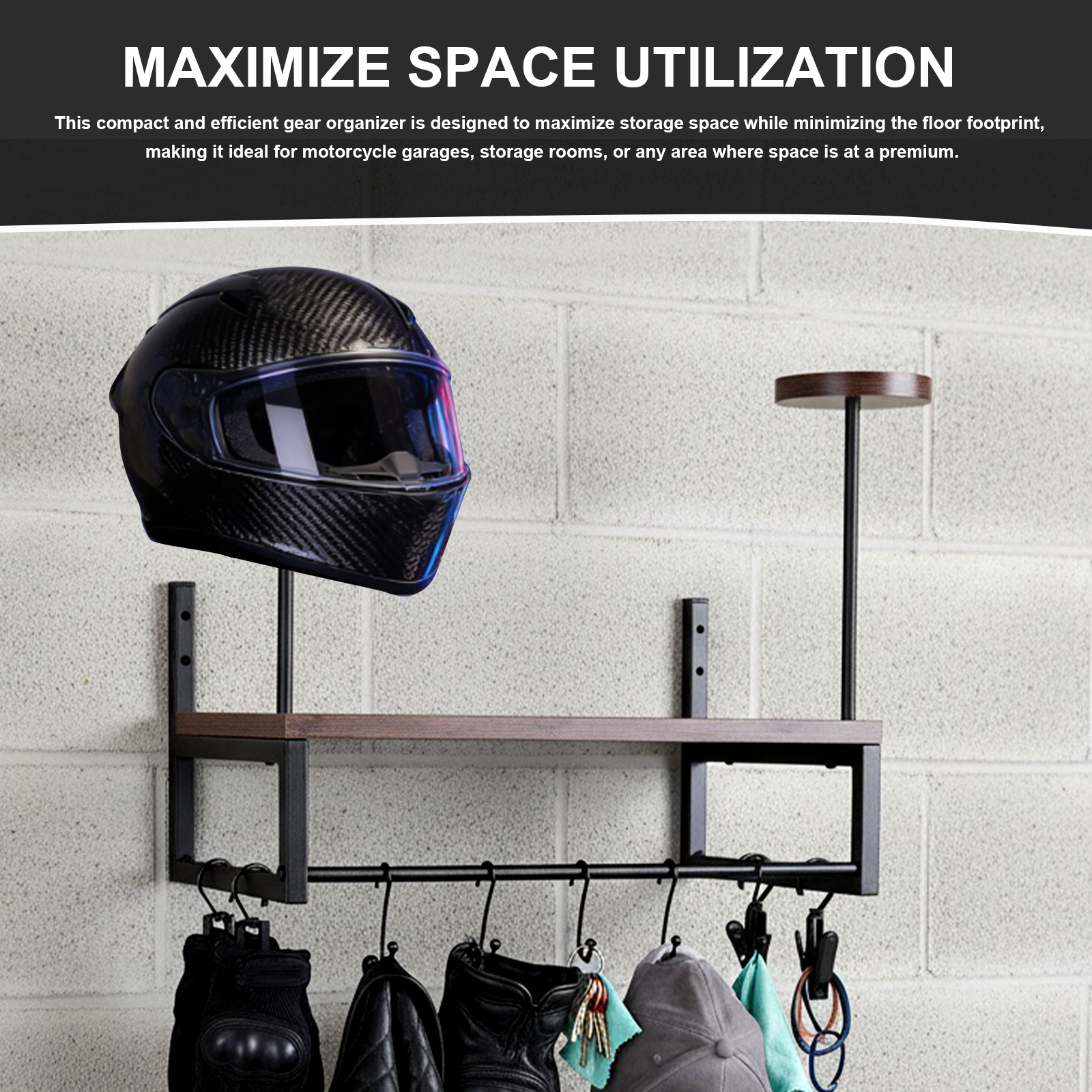 Wooden Motorcycle Helmet Holde - Motorcycle Gear Rack recensione e prezzo